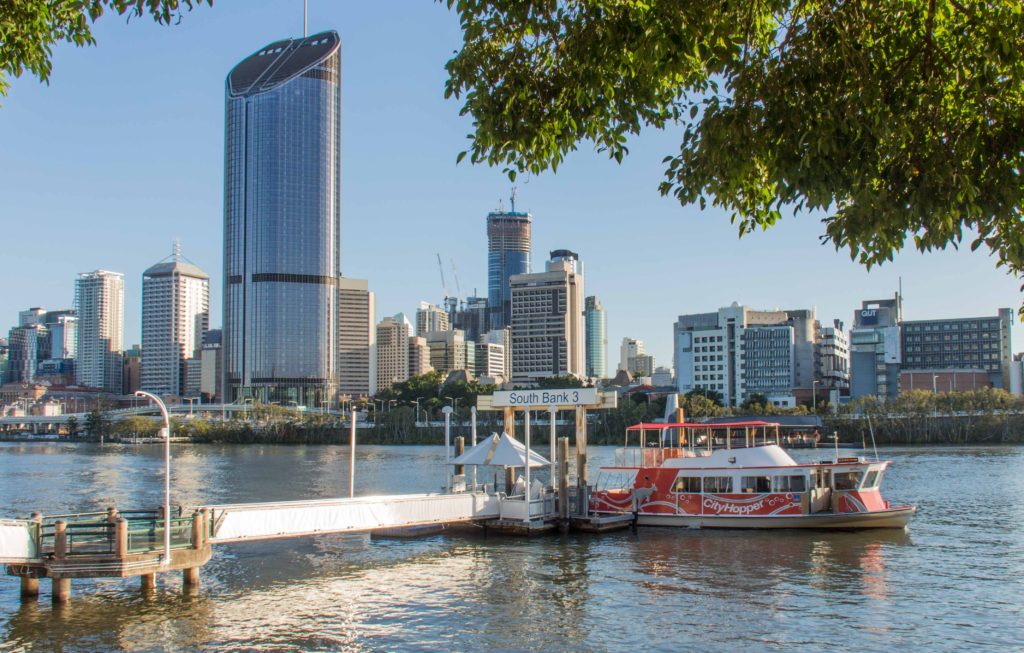 Catch the free CityHopper Ferry from South Bank Ferry Terminal 3.