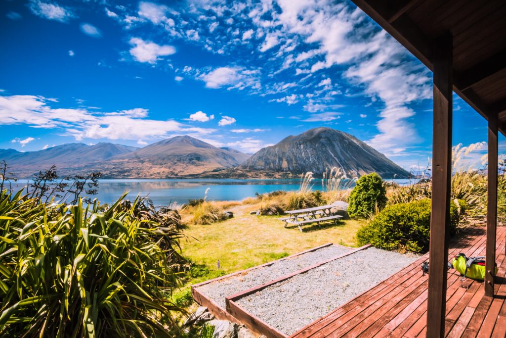 Planning a cycling holiday. View from our accommodation of Lake Ohau.